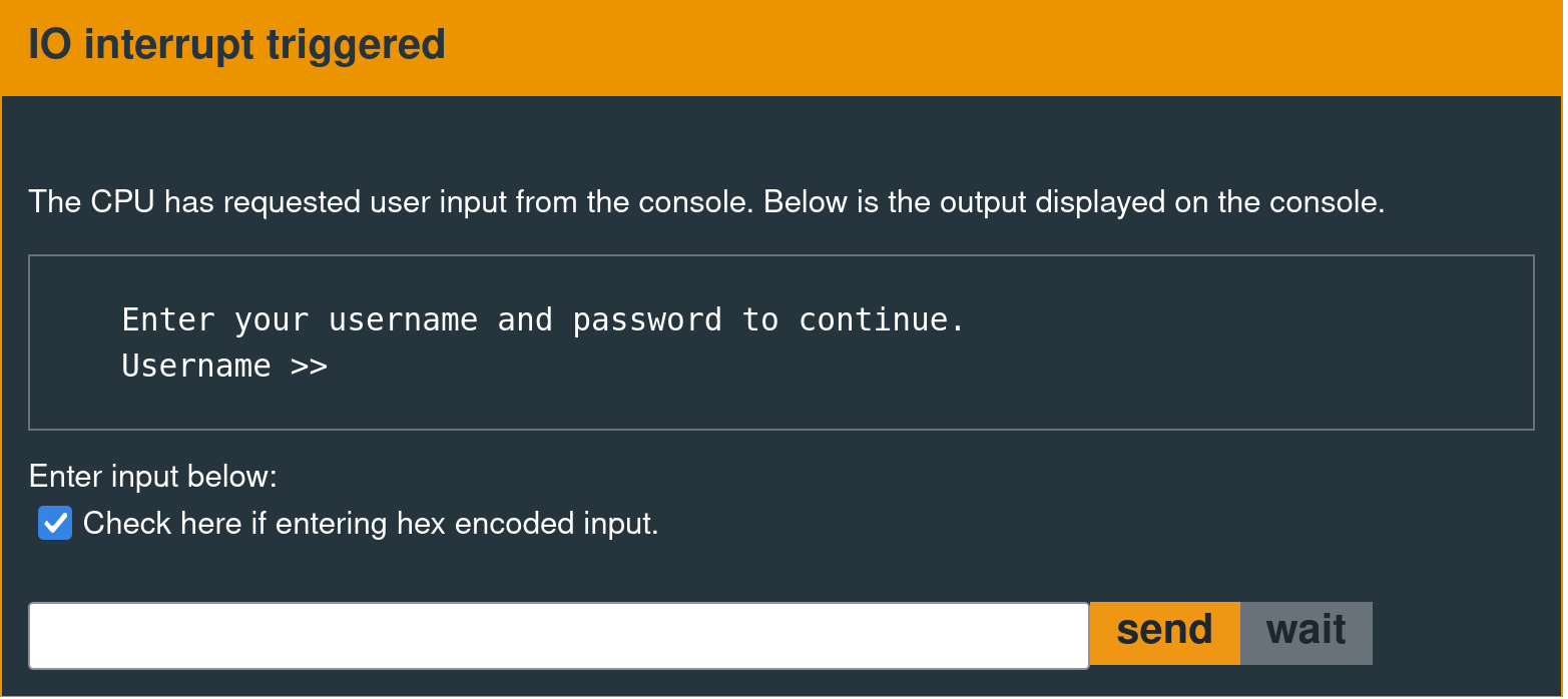 Popup triggered by getsn interrupt.