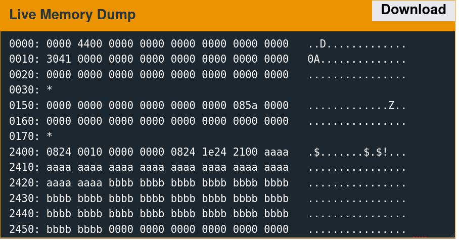 Junk password data in memory.