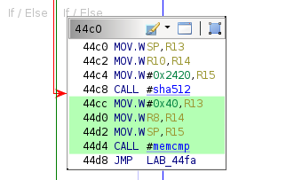 Memcmp call after SHA512.